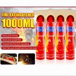 FIRE EXTINGUISHER, FOAMING FIRE STOP FOR CARS, HOMES & OFFICES - 1000ML X 4 PCS