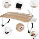 product_image_name-Generic-Folding Laptop Table Computer Desk For Student / Bedside - Cream-2