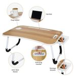 product_image_name-Generic-Folding Laptop Table Computer Desk For Student / Bedside - Cream-7