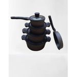 5 Set Non-Stick Pots-Granite Effect 