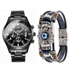 product_image_name-Fngeen-Luxury Unisex Bracelet Date Wristwatch With Bracelet- Black-1