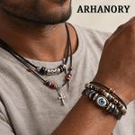 ARHANORY Knitted Necklace and Bracelet Set