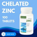 Healthy me Chelated Zinc 100 Tablets – Highly Absorbable Zinc Supplement for Immune, Eye & Prostate Support
