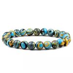 Blue Malachite Bead Bracelet