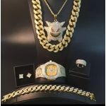 Keep Moving Very Luxury & Lavish Non Fading Men's Complete Studded Wristwatch Set