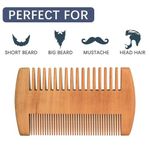 Generic Portable Wooden Dualsided Comb - For Beards And Mustaches