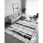 Generic Crown 9318D Black Modern center Rug