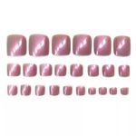 product_image_name-Generic-24pcs Finger Nails & 24pcs Toe Purple Aurora Chrome Press On Nails-4