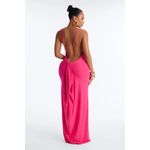 Fashion Selena Backless Drape Maxi Dress