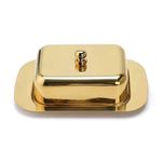 Generic Luxury Quality Stainless Steel Butter Storage Dish Box with Lid - Gold - image 2