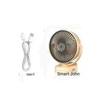 product_image_name-Dp-Rechargeable Table Fan - Electric Air Cooling Rechargeable Fan + LED Light -1