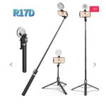 Generic EXTENDABLE SELFIE STICK WITH DOUBLE MIRROR RING LIGHT + TRIPOD STAND + BLUETOOTH SHUTTER