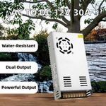 Generic 110V/220V AC 12V 30A Water Proof Aluminum Case Switching Power Supply - image 3