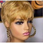 Pixie Cut Rihanna Short Wig - gold