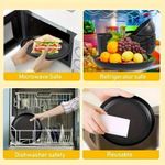 Gadtom 16 Piece Plates and Bowls Sets for 4, Unbreakable Dinnerware Sets, Dishwasher Microwave Safe, Black - image 3