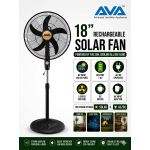 Ava 18”RECHARGEABLE SOLAR FAN + free solar panel and usb port - image 2