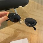 Fashion Women’s sunglasses Oval Shape Gold Frame Gray Lens - image 5