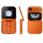 Mtk i17 Air Mini Flip Mobile Phone,Foldable Cell Phone, orange 