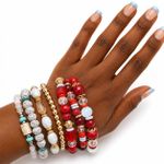 Fashion Multilayer Tassel Charm Multicolored  Beaded Bracelets Set - image 2