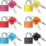 Fashion Suitcase Locks with Keys, 6 Pack Multicolor Metal Luggage Padlocks