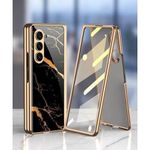 Pouch Samsung Galaxy Z Fold 6 Marble Plating Case With Front Glass Screen Protector
