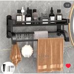 Wall-mounted bathroom storage shelf 