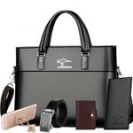 product_image_name-Generic-5 Pieces/set - Laptop Bag - Includes Wallet, Belt, Card Holder, Mobile Phone Holder (black)-1