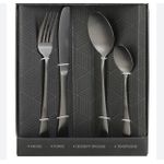 Sabichi 16pcs Glamour Black Matte Stainless Steel Cutlery Set