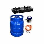 Gas 6kg Gas cylinder with Glass table top,clips and host(B)