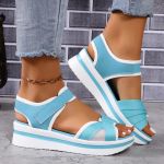 product_image_name-Fashion-Exotic Quality Ladies Women Platform Sandals-blue-1