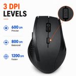 JUZEE 2.4G Wireless Mouse With USB Receiver, 600/800/1200 DPI Optical Mouse For Laptop, PC & Office - image 2