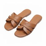 product_image_name-Oliveria lan-Elegance Cross Strap Flat Slippers – Brown (DD292B)-2