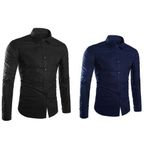 Office Corporate Outfit For Men-Black+Blue