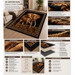 Generic 4by6" FEET JK Elephant Center Rug" Premium Decorative Area Rug - image 2