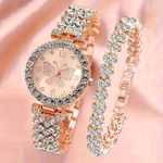 product_image_name-Fashion-2Pcs Elegant Butterfly Quartz Watch Ladies Jewelry Set Perfect Gift for Mothers Day Valentines Day Ramadan Christmas Birthday We-1