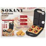 Sokany 4 Slice Waffle Maker – 1200W Double-Side Heating, Non-Stick