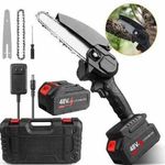 6"and 4" RECHARGABLE CORDLESS MINI CHAINSAW With Two 48VH Battery