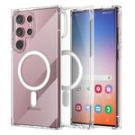 Samsung Galaxy S21 S22 S23 S24 S25 ULTRA MagSafe Transparent Magnetic Case Compatible For Wireless Charging