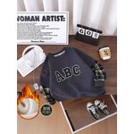 Fashion Kids' ABC Plaid-Sleeve Pullover - image 2