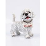 Generic Decorative White Poodle Dog Statue with "WELCOME" Bone Sign - image 2