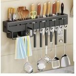 Generic Wall Mounted Knife Cutlery Holder Rack With Hook