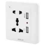 product_image_name-Generic-Universal Standard Wall Socket with 2 x USB Ports-2