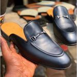 Men's Half Cut Leather Shoe - Black