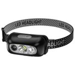 Generic Ultra bright induction headlight, head mounted strong light headlight, rechargeable, with a range of 90h - black