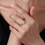 product_image_name-SA-Luxury Proposal Ring Romantic Proposal  1 Karat Moissanite Light Luxury Wedding Ring- Silvery-2