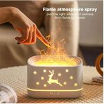 Generic Flame Atmosphere Humidifier – LED Flame Effect Essential Oil Aroma Diffuser, USB Air Humidifier for Home & Office