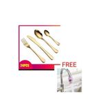24 Pcs Gold Plated Cutlery Set + Free Water Purifier