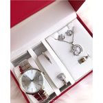 Lookworld Classic Stylish Ladies Delight Solid Silver Set Of Exotic Wristwatch/Necklace/Bracelet/Earings/Ring