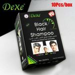 product_image_name-Dexe-10pcs BLACK Hair Shampoo Black Hair Dye - Natural Black-1