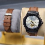 MATTURI Design With Earth Element Men's Quartz Watch Simple Elite Style Leather Strap Business Male Wristwatch Gift